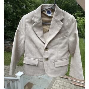 Janie And Jack Special Occasion Tan 2 Button Blazer Jacket Linen Blend Boys 3T